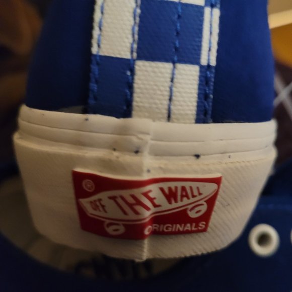 VANS Blue and White Checkered Sneakers - Picture 4 of 6